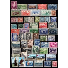 Island. Planche med forskellige enkeltmærker. Stemplet. HØJ AFA værdi.